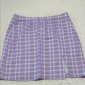 SHEIN Lavender Plaid Mini Skirt